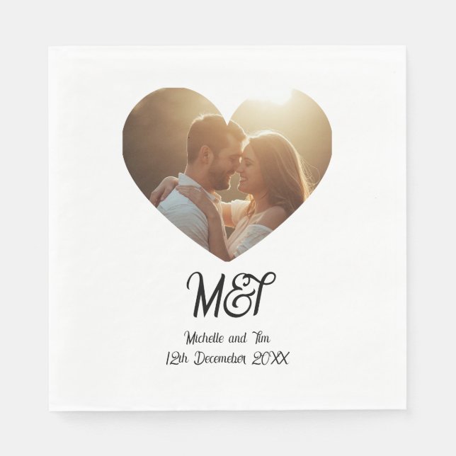 Servilleta De Papel Servilletas personalizadas para boda o compromiso (Anverso)
