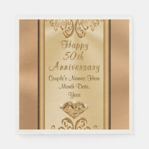 Servilleta De Papel Servilletas Personalizadas para Bodas de Oro Hermo