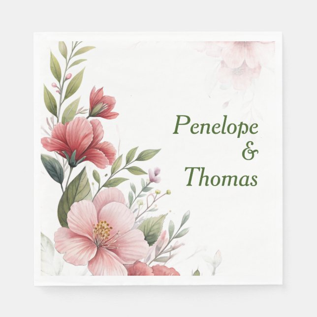 Servilleta De Papel Servilletas personalizadas para bodas o duchas de  (Anverso)