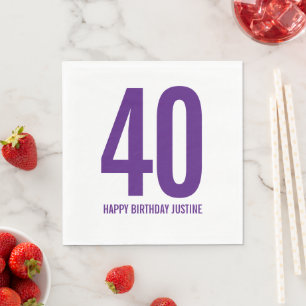 Servilleta De Papel Servilletas personalizadas para cumpleaños 40