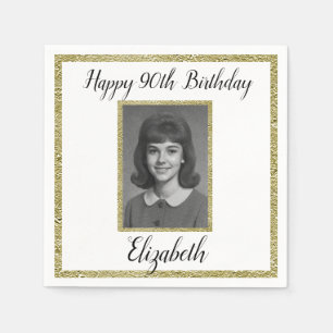 Servilleta De Papel Servilletas Personalizadas para Cumpleaños 90 con 