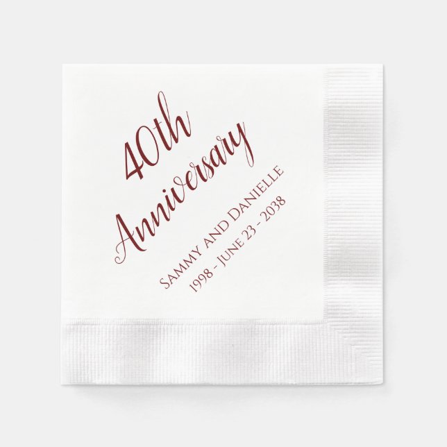 Servilleta De Papel Servilletas Personalizadas para Fiesta de Aniversa (Anverso)