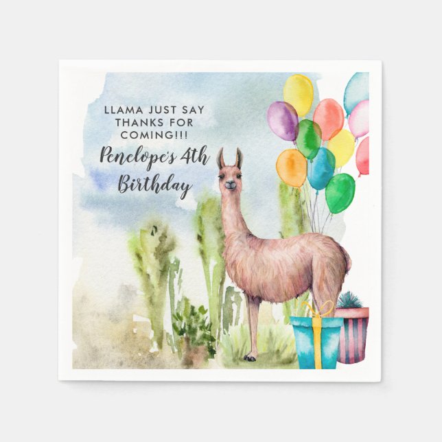 Servilleta De Papel Servilletas personalizadas para fiesta de cumpleañ (Anverso)