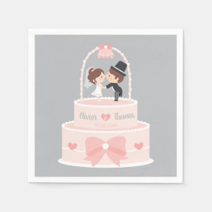 Servilleta De Papel Servilletas personalizadas para pastel de boda con