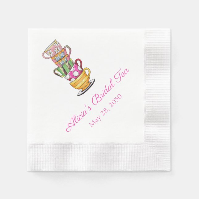 Servilleta De Papel Servilletas Personalizadas para Té de Boda  (Anverso)