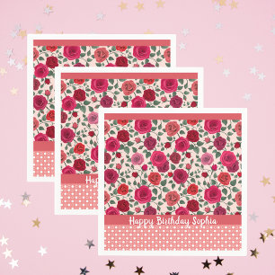 Servilleta De Papel Servilletas Personalizadas Sweet Dusty Pink Roses