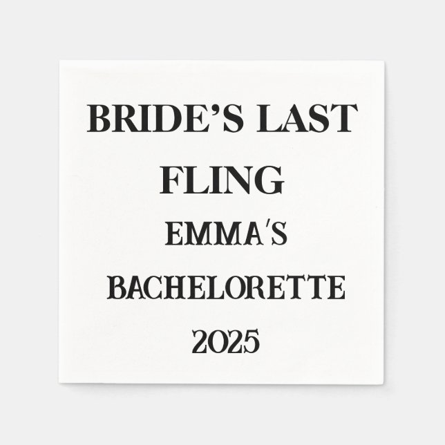 Servilleta De Papel Servilletas Personalizadas Última Noche de Soltera (Anverso)