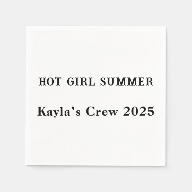 Servilleta De Papel Servilletas Personalizadas Verano de Chica Calient (Anverso)