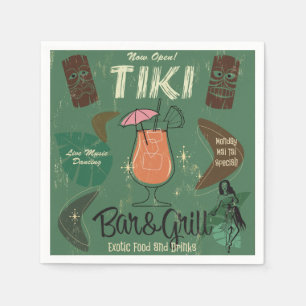 Servilleta De Papel Servilletas retras del cóctel de Tiki Bar&Grill
