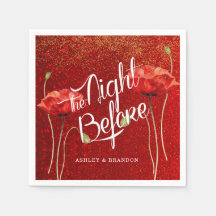 Servilletas rojas elegantes con brillo La noche an