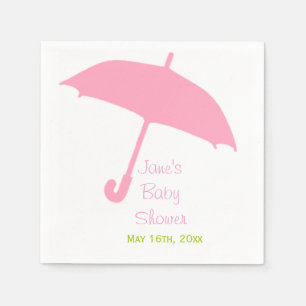 Servilleta De Papel Servilletas rosadas de Baby Shower del paraguas