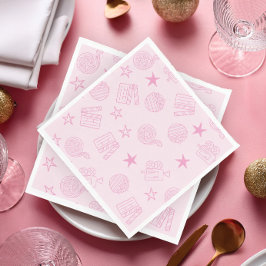Servilleta De Papel Servilletas rosadas para noche de películas de chi