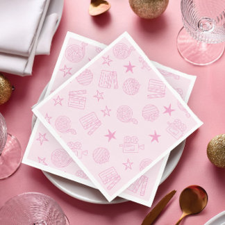 Servilleta De Papel Servilletas rosadas para noche de películas de chi
