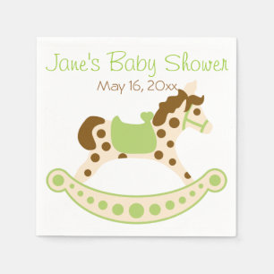 Servilleta De Papel Servilletas verdes de Baby Shower del caballo