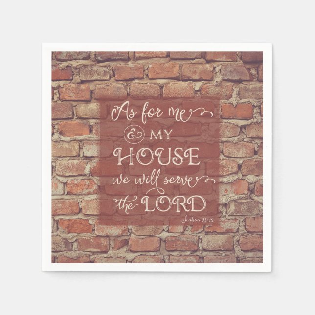Servilleta De Papel Serviremos al Señor - Josué 24:15 (Anverso)