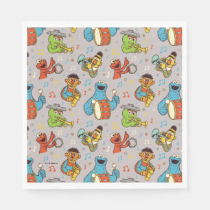 Servilleta De Papel Sesame Street Band Grey Pattern