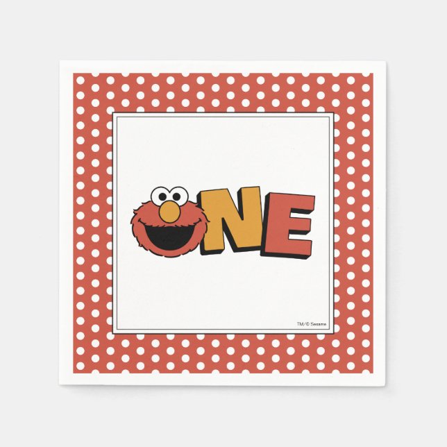 Servilleta De Papel Sesame Street | Elmo - First Birthday Napkins (Anverso)