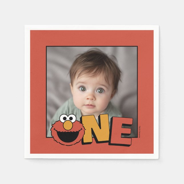 Servilleta De Papel Sesame Street | Elmo - First Birthday Napkins (Anverso)