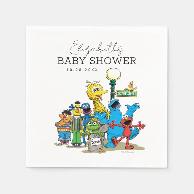 Servilleta De Papel Sesame Street Pals Baby Shower (Anverso)