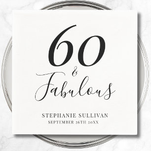 Servilleta De Papel Sesenta con Estilo y Fabuloso Cumpleaños 60 