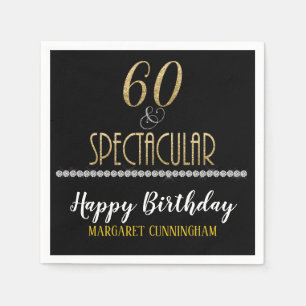 Servilleta De Papel Sesenta y cumpleaños espectacular de los diamante