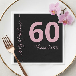 Servilleta De Papel Sesenta y fabuloso guion rosa Cumpleaños 60