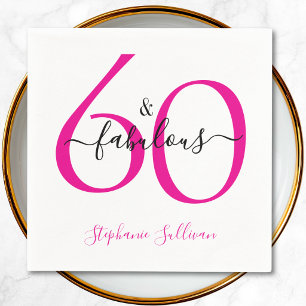 Servilleta De Papel Sesenta y Fabuloso Nombre Cumpleaños 60