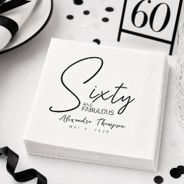 Servilleta De Papel Sesenta y Fabuloso Nombre Fecha Cumpleaños 60 Fies