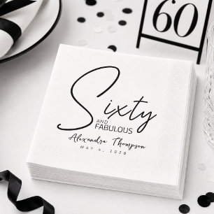 Servilleta De Papel Sesenta y Fabuloso Nombre Fecha Cumpleaños 60 Fies
