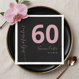 Servilleta De Papel Sesenta y Fabuloso Script Rosa Cumpleaños 60 Cumpl