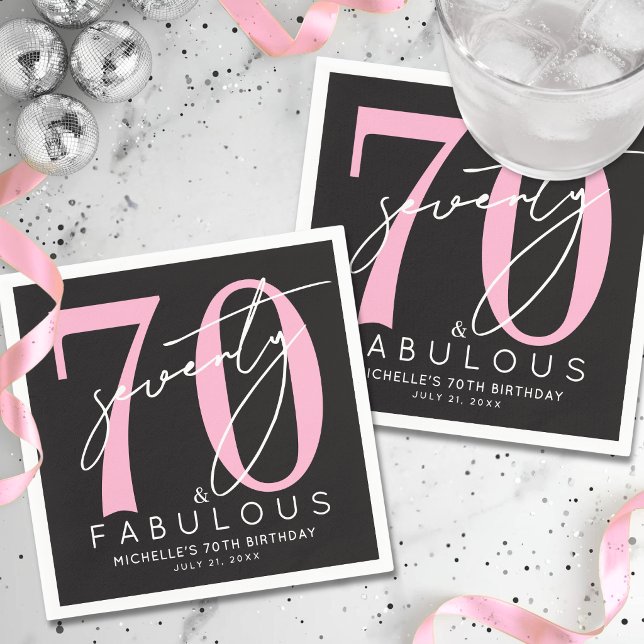 Servilleta De Papel Sesenta y Setenta Fabulosa Fiesta de Cumpleaños 70 (Seventy Fabulous 70th Birthday Party Napkins )