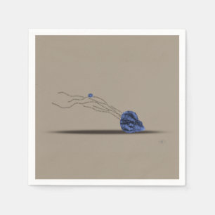 Servilleta De Papel Set de servilletas de papel azul beige de marisco