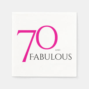 Servilleta De Papel Setenta y Fabuloso Minimal Rosa Cumpleaños 70