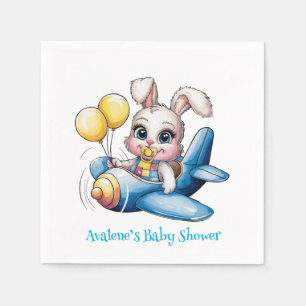 Servilleta De Papel Sewn Patchwork Cute Bunny & Pacifier Baby Shower