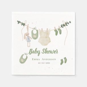 Servilleta De Papel Sexo Boho Sexo Neutral Vintage Bebé Rústico Ducha