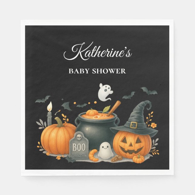 Servilleta De Papel Sexo de calabaza suave Baby Shower de Halloween ne (Anverso)
