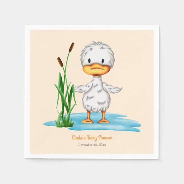 Servilleta De Papel Sexo de duckling corto Baby Shower neutro (Anverso)