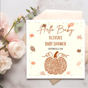 Servilleta De Papel Sexo de la calabaza de otoño Baby Shower neutro