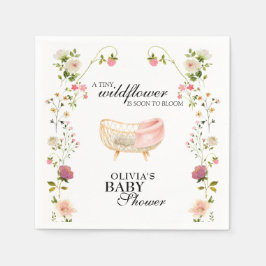 Servilleta De Papel Sexo Floral de Flor Silvestre Baby Shower Neutral