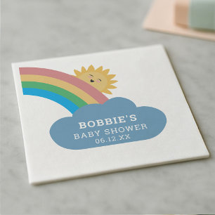 Servilleta De Papel Sexo neutral de Baby Shower de Sol y Arcoiris