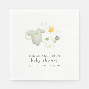 Servilleta De Papel Sexo Neutral Sage Green Baby Clothes Toyower