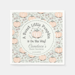Servilleta De Papel Sexo Verde Neutral Pequeña Calabaza Baby Shower