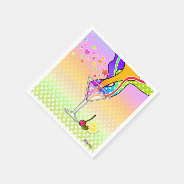 SERVILLETA DE PAPEL SEXTIES POP ART STYLE MARTINI (Borde)