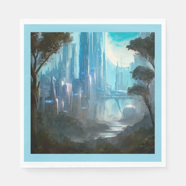 Servilleta De Papel SF - Ciudad Sobre El Planeta Forestal 2 (Anverso)