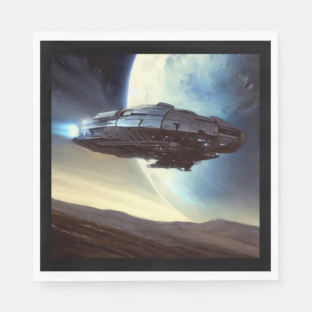Servilleta De Papel SF Orbiting Spaceship 2 (Anverso)