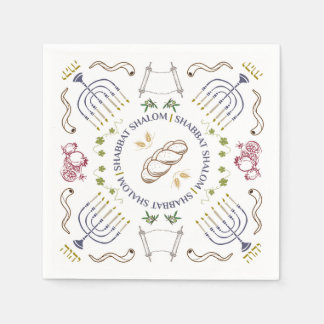 Servilleta De Papel Shabbat Shalom Cocktail Napkins Tradicional