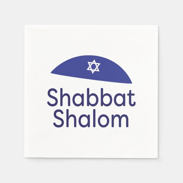 Servilleta De Papel Shabbat Shalom Paper Napkin (Anverso)