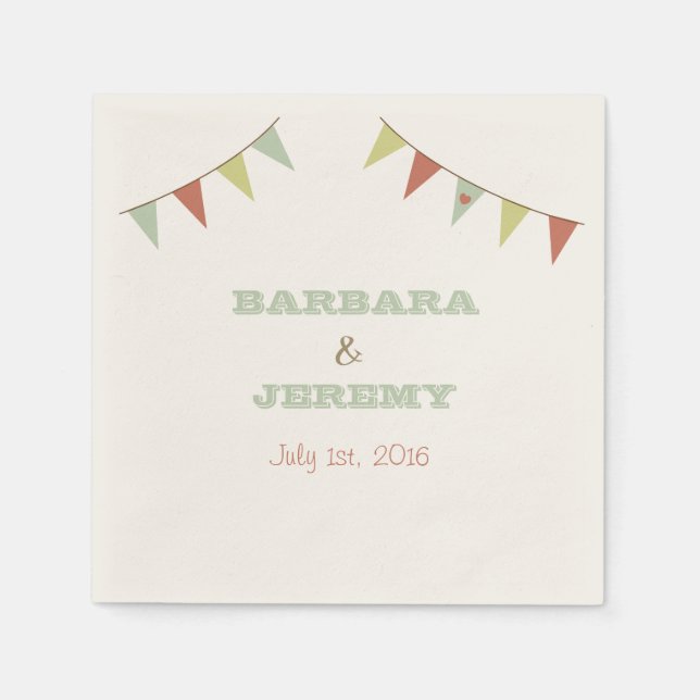 Servilleta De Papel Shabby Chic Bunting Napkins (Anverso)