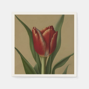Servilleta De Papel Shabby Chic Lovely Red Tulip
