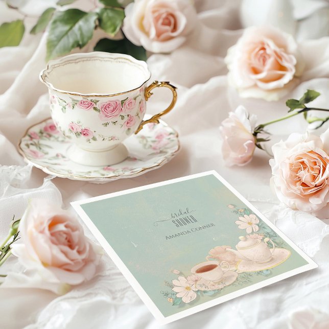 Servilleta De Papel Shabby chic Tea Fiesta Bridal Shower (Subido por el creador)